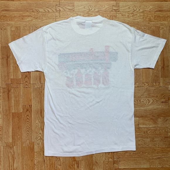 Vintage Indiana Basketball Shirt Mens L White Signal Tee Single Stitch Rare IU - Picture 7 of 9